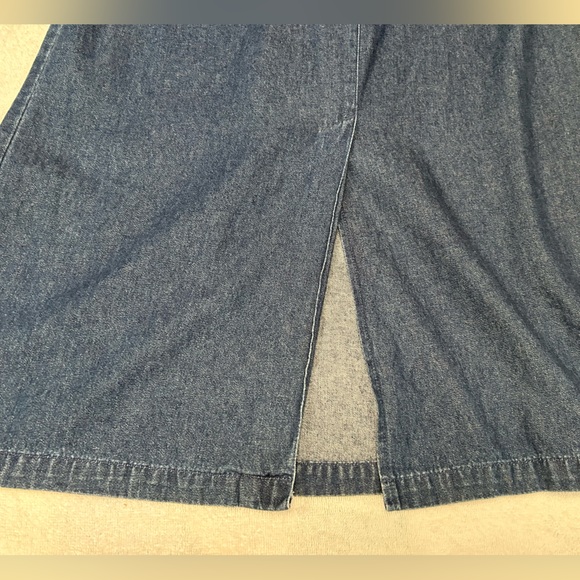 Dark blue denim maxi jeans skirt. Original TY Wear. Sz14. Straight. Modest. Soft - Picture 6 of 8